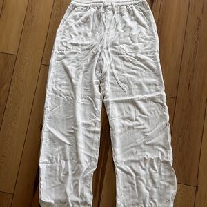 Cupshe White Elastic Waist Pants